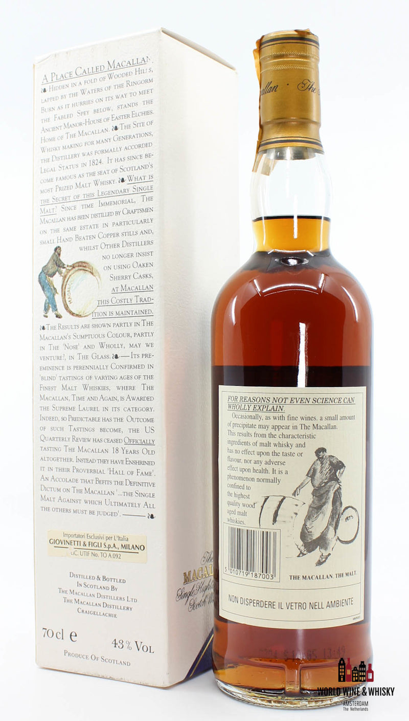 Macallan 18 jaar oud 1978 1996 - Giovinetti &amp; Figli Import Italia 43% 700ml
