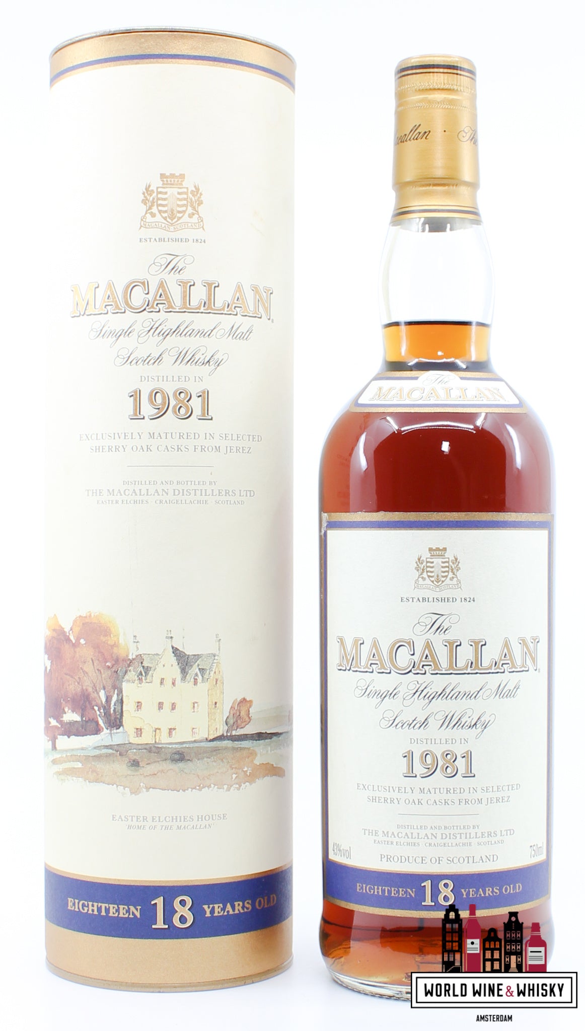 Macallan 18 jaar oud 1981 1999 Sherry eiken vaten 43% 750ml
