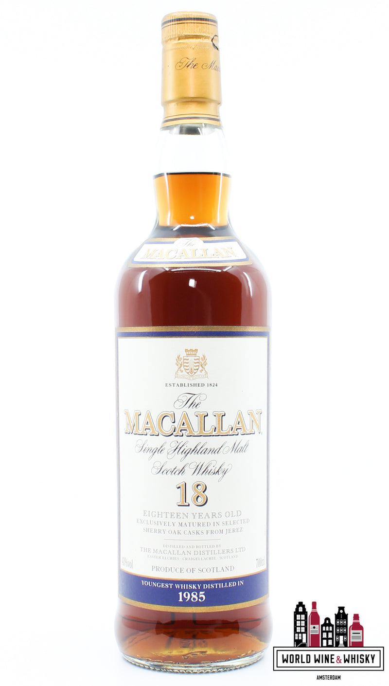 Macallan 18 Years Old 1985 2003 - Sherry Oak Casks - Vintage Release 43% (zonder de kartonnen doos)