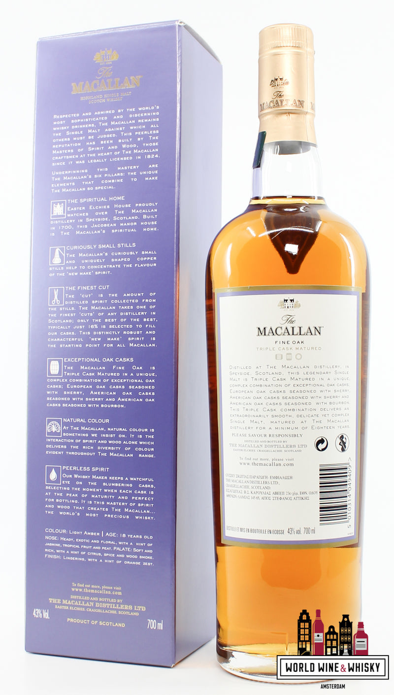 Macallan 18 jaar oud - Fine Oak Triple Cask gerijpt 43%