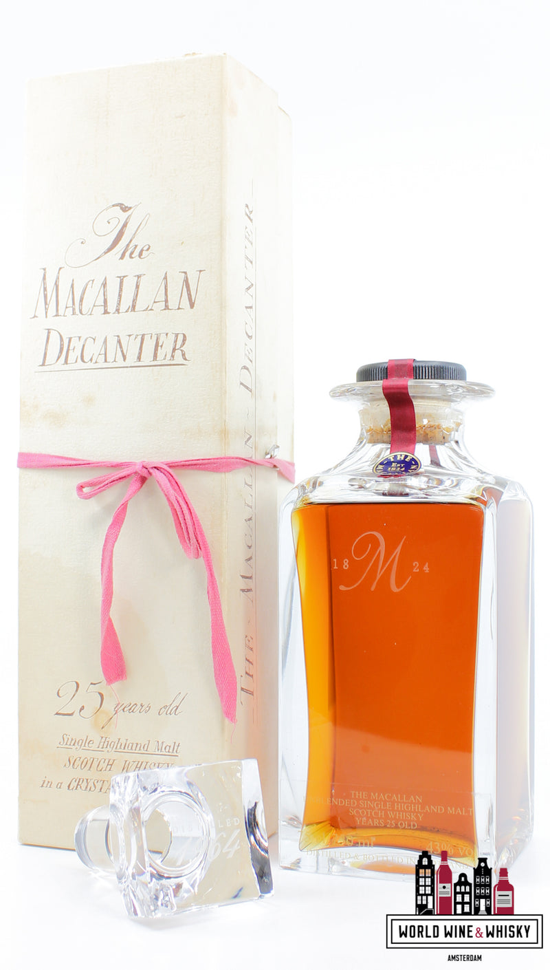 Macallan 25 jaar oud 1964 1989 - De Macallan Decanter 43% 750ml