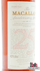 Macallan 25 Years Old 1968 1994 - The Anniversary Malt 43% 700ml (in OWC)