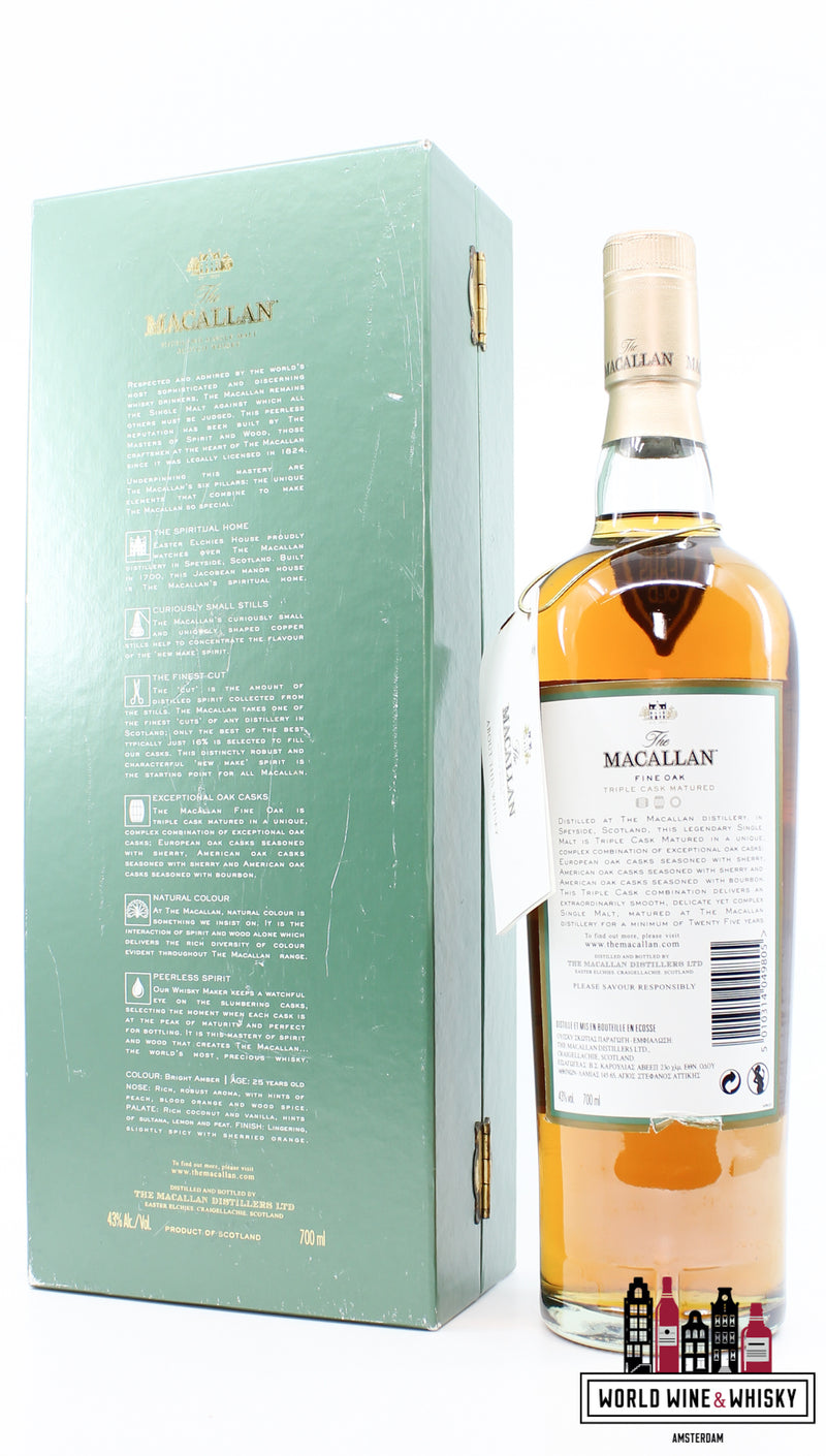 Macallan 25 Years Old 2008 - Fine Oak Triple Cask Matured 43% (in luxe kist)