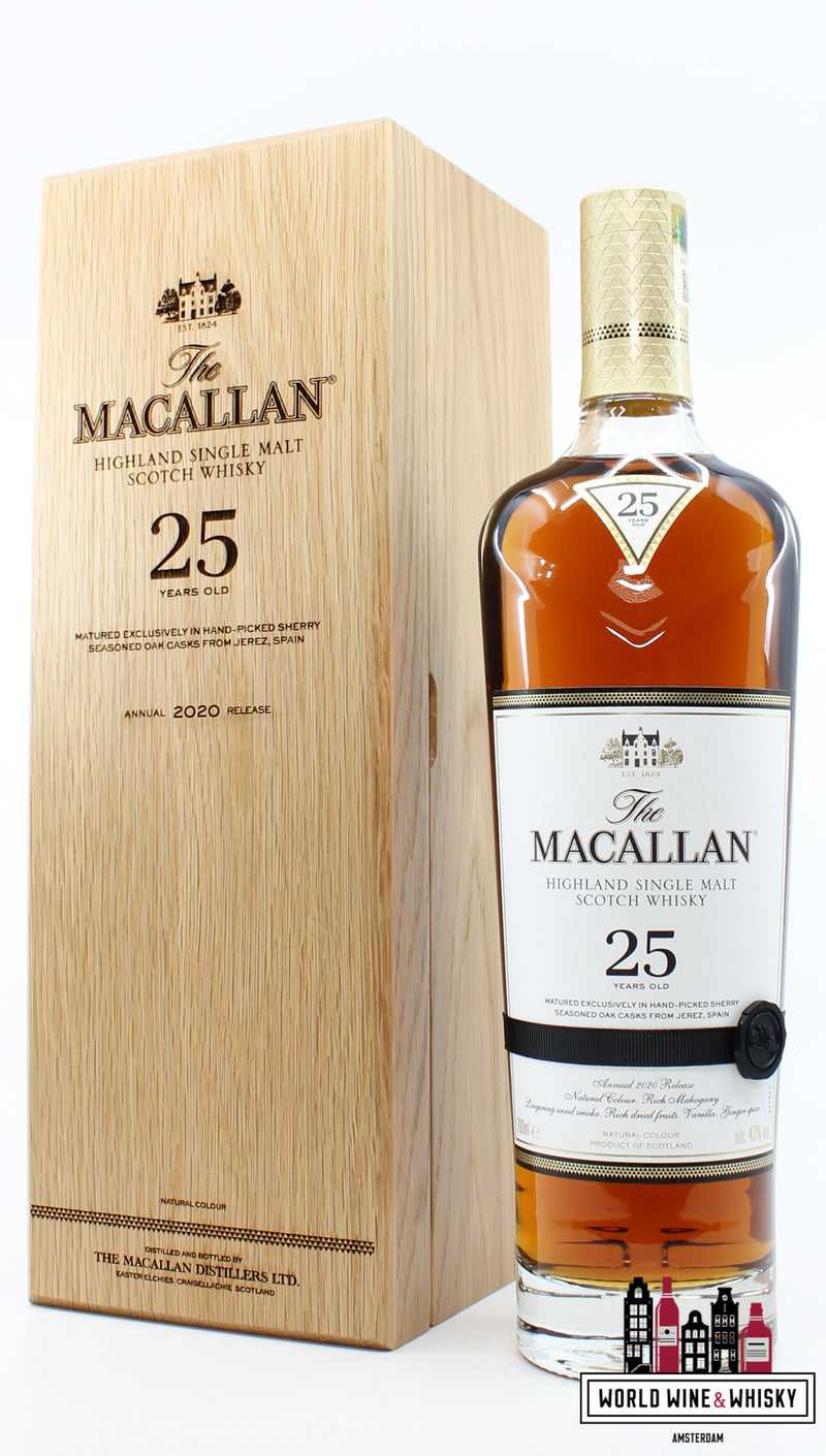 Macallan 25 Years Old 2020 Release - Sherry Oak Casks uit Jerez 43%