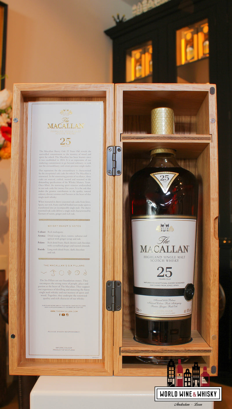 The Macallan 25 Years Old - Sherry Oak Casks - Jaarlijkse release 2024 43%