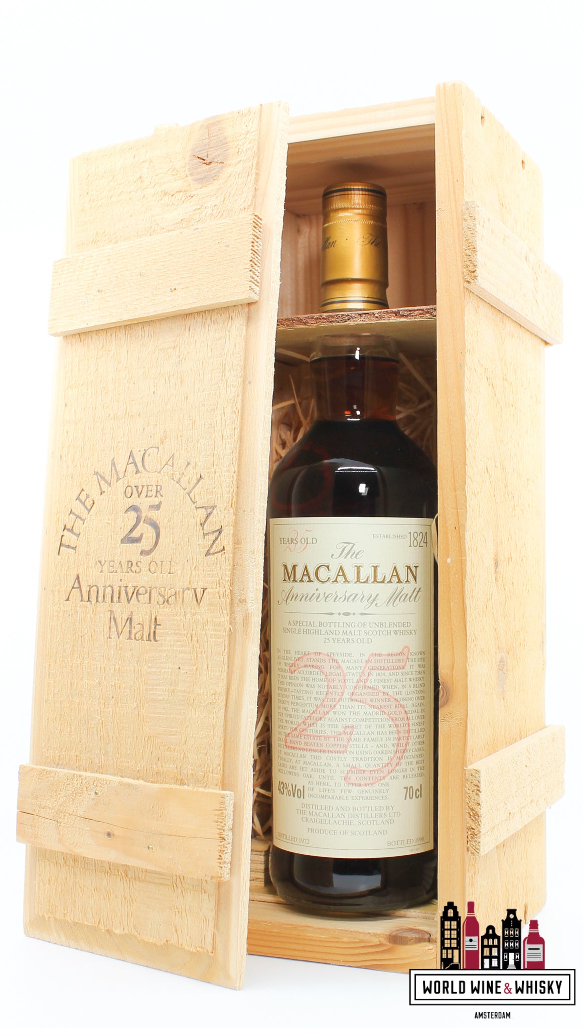 Macallan 25 Years Old 1972 1998 - The Anniversary Malt 43% 700ml (in OWC)