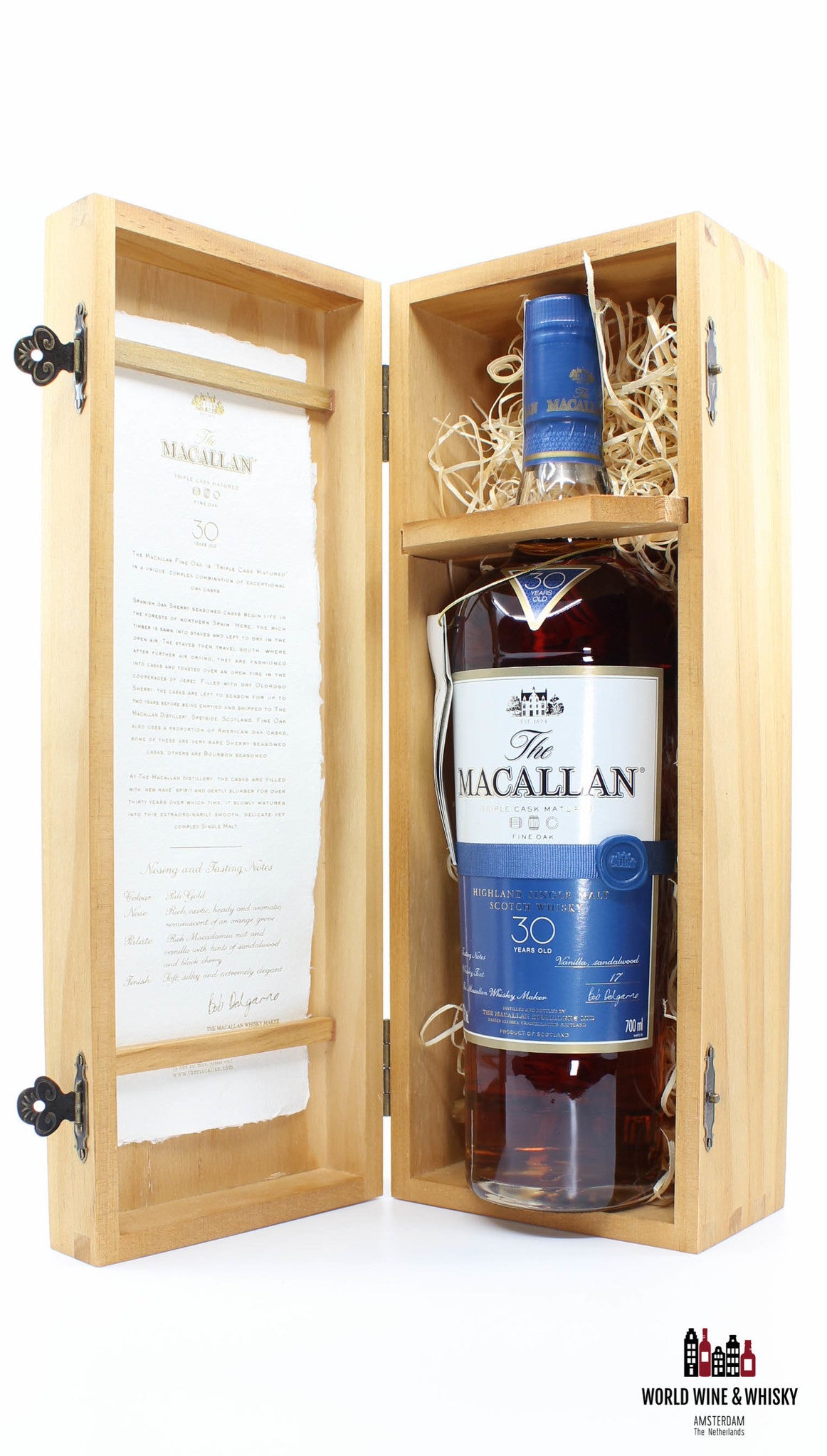Macallan 30 jaar oud - Fine Oak - Triple Cask Matured 43% (in houten kist)