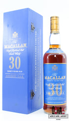 Macallan 30 Years Old - Sherry Oak - Blue Label 43% (in houten kist)