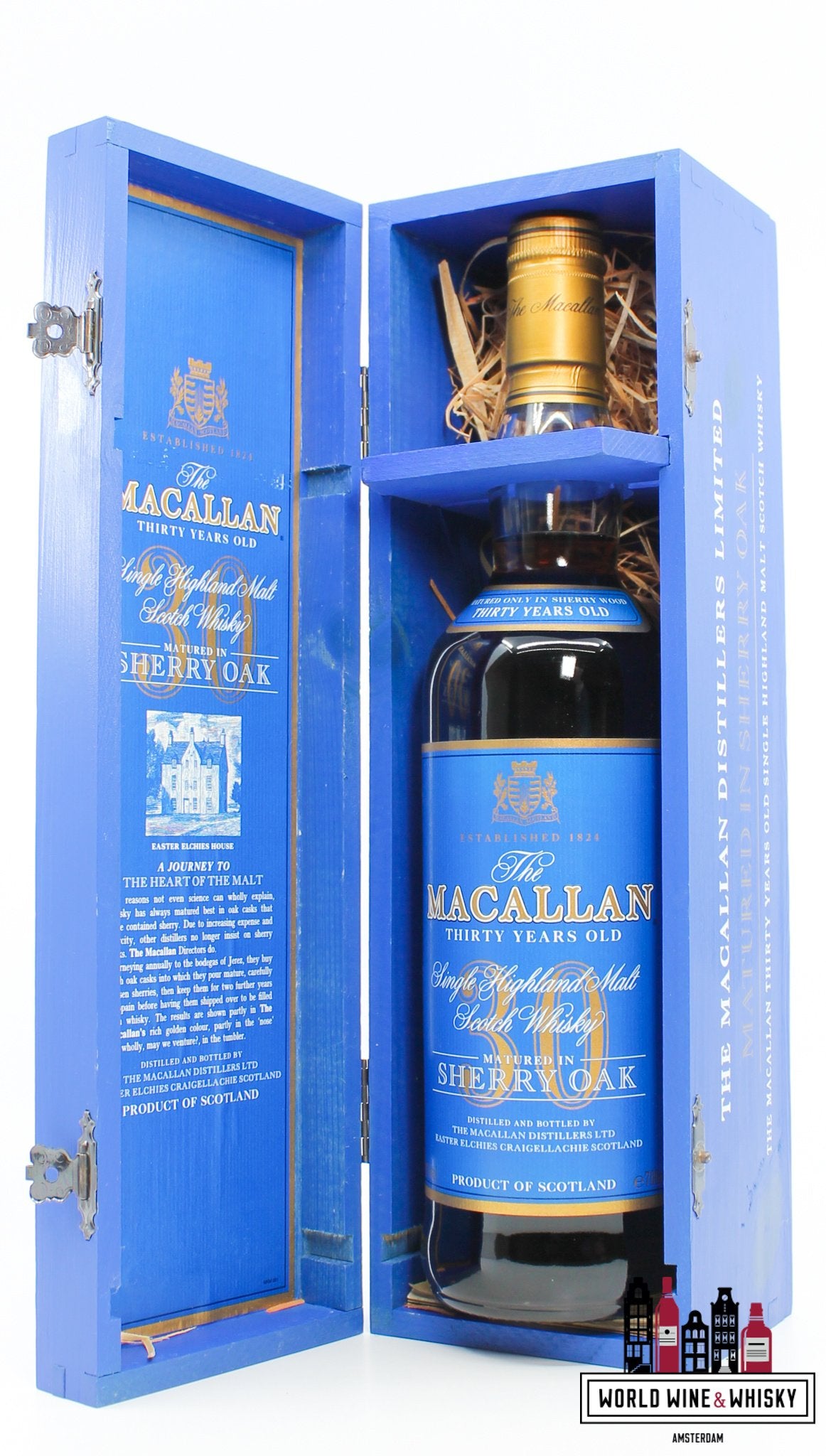 Macallan 30 Years Old - Sherry Oak - Blue Label 43% (in houten kist)