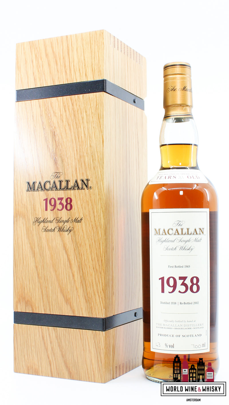 Macallan 31 Years Old 1938 1969 - Fine &amp; Rare (Re-Bottled 2002) 43% (in luxe houten kist)