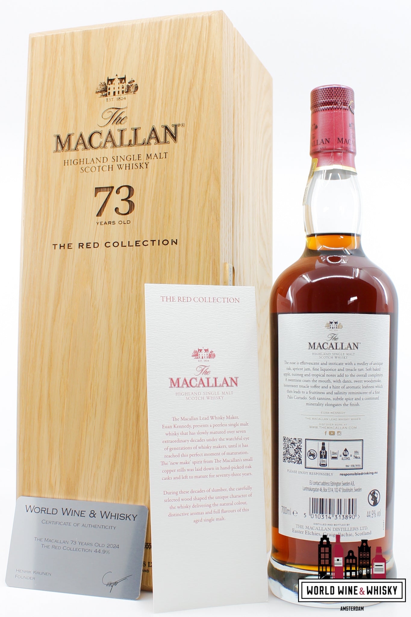The Macallan 73 Years Old 2024 - De Rode Collectie 44,9%