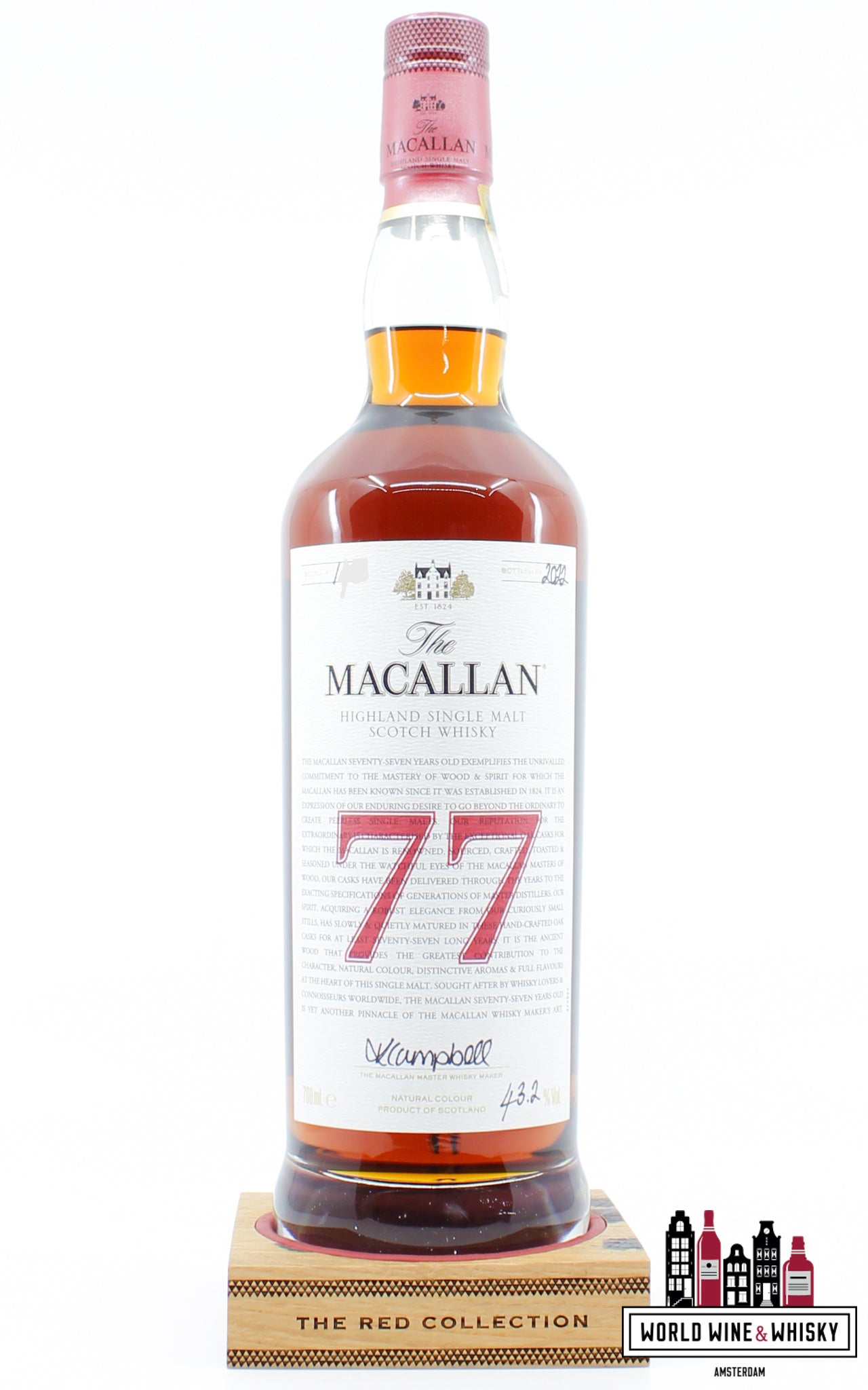 The Macallan 77 Years Old 2022 - De Rode Collectie 43,2%