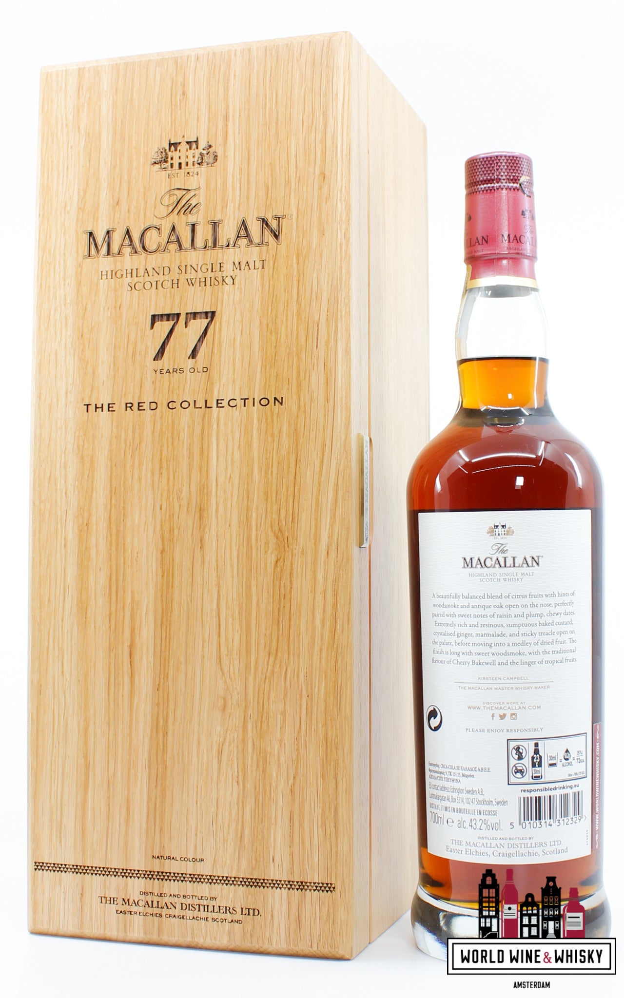 The Macallan 77 Years Old 2022 - De Rode Collectie 43,2%