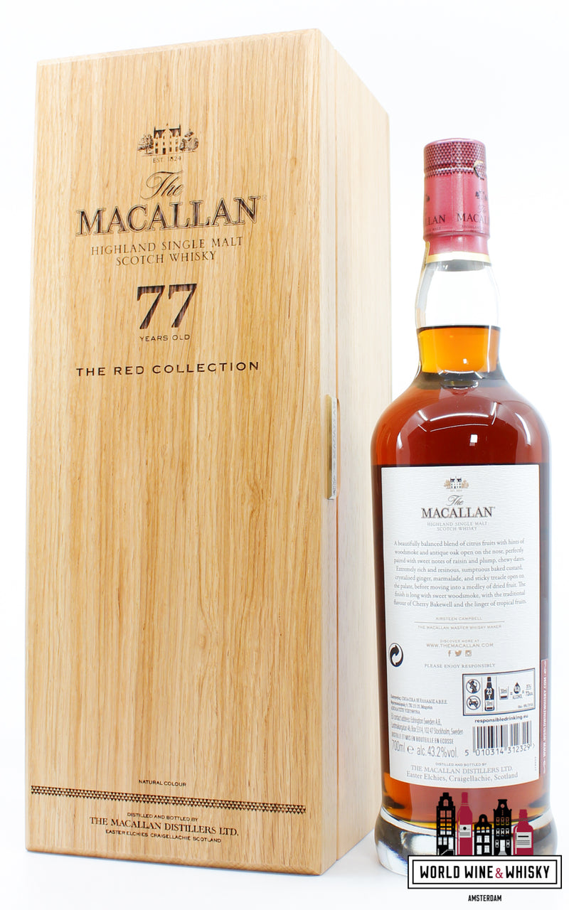 The Macallan 77 Years Old 2022 - De Rode Collectie 43,2%