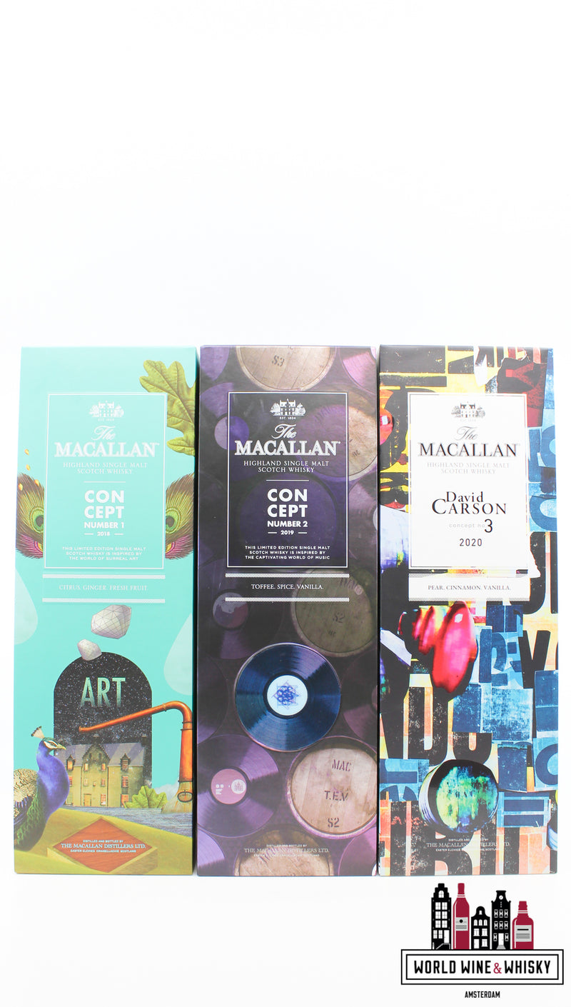 Macallan Concept Edition Nummer 1, 2 &amp; 3 (volledige set)