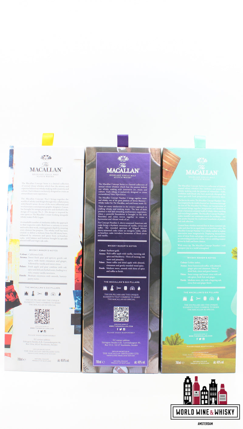 Macallan Concept Edition Nummer 1, 2 &amp; 3 (volledige set)