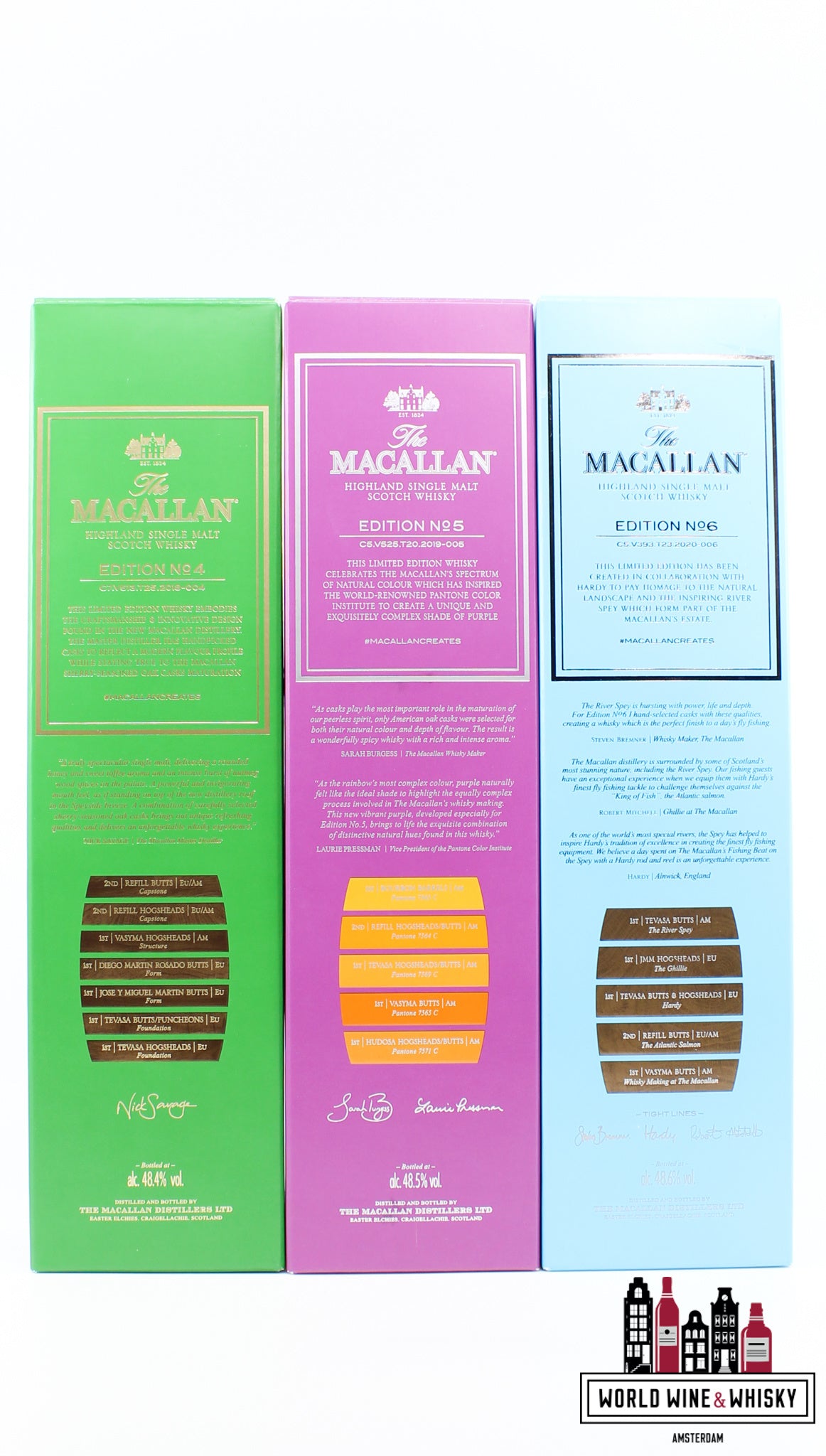 Macallan Edition Series Set: nr. 1, 2, 3, 4, 5, 6 (volledige set)