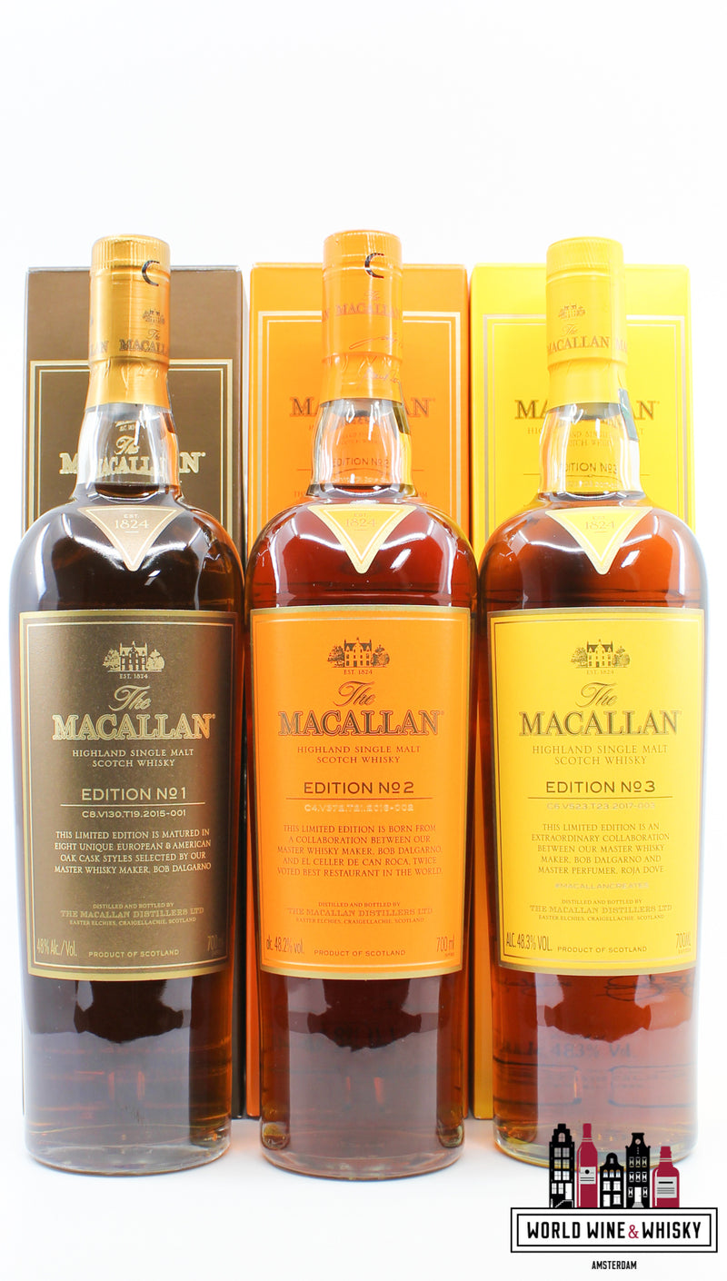 Macallan Edition Series Set: nr. 1, 2, 3, 4, 5, 6 (volledige set)