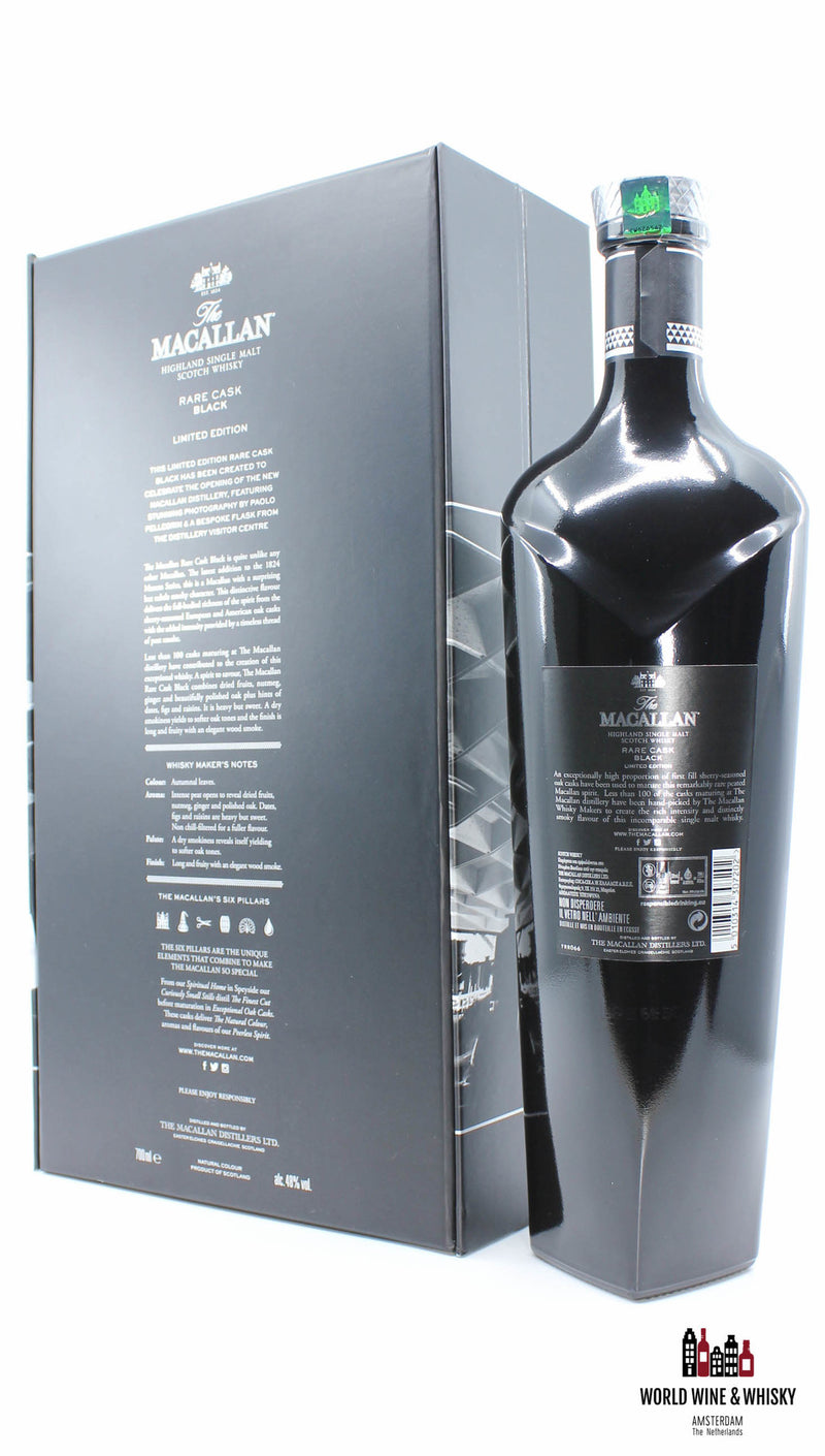 Macallan Rare Cask Black 2018 Limited Edition - 1824 Collectie - volledige set 48% (1 van 7000)
