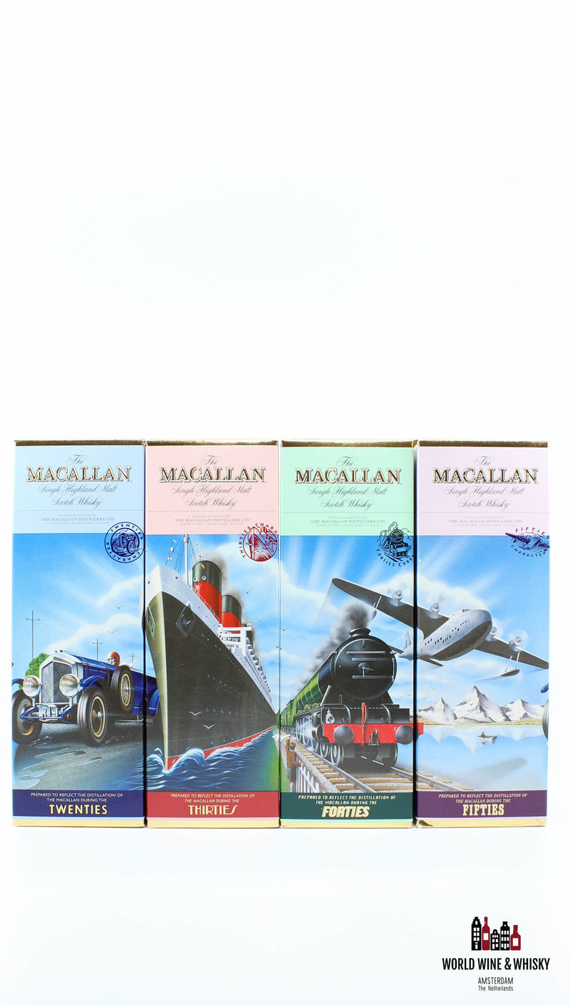 Macallan Travel Series 1920, 1930, 1940 &amp; 1950 500ml 40% (volledige set)