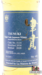 Mars Tsunuki 2016 2020 - Tsunuki - Cask 5114 - Single Cask Japanse Whisky 60% (1 van 204)