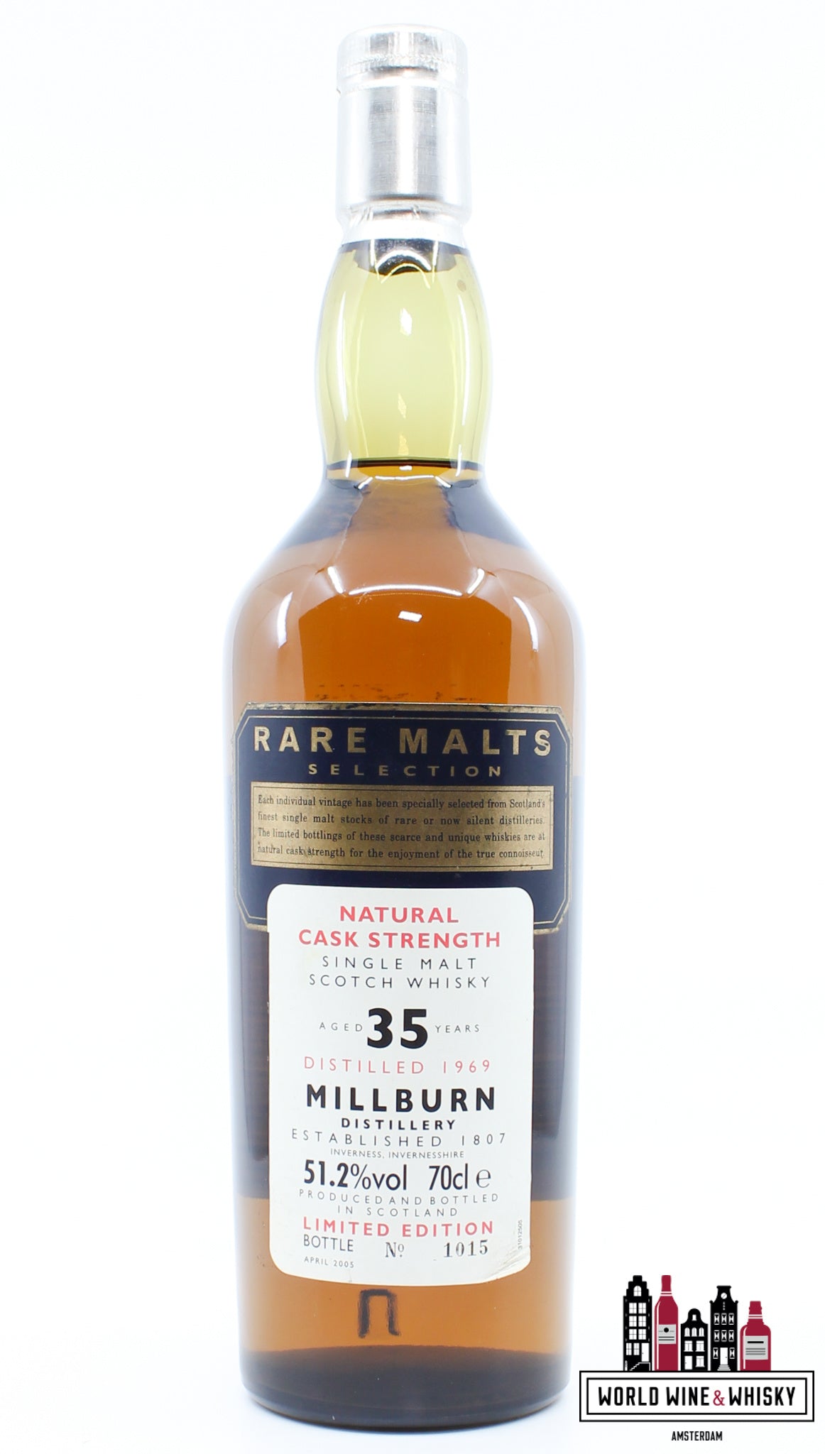 Millburn 35 Years Old 1969 2005 - Rare Malts Selection - Natuurlijke vatsterkte 51,2% (gesloten distilleerderij)