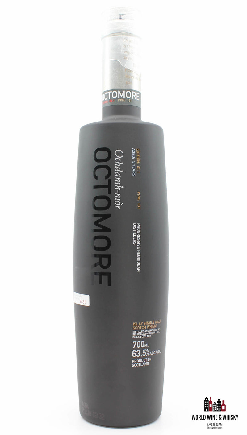 Octomore-editie 01.1 Bruichladdich 5 jaar oud 2002 2008 Ochdamh-mor PPM: 131 63,5%