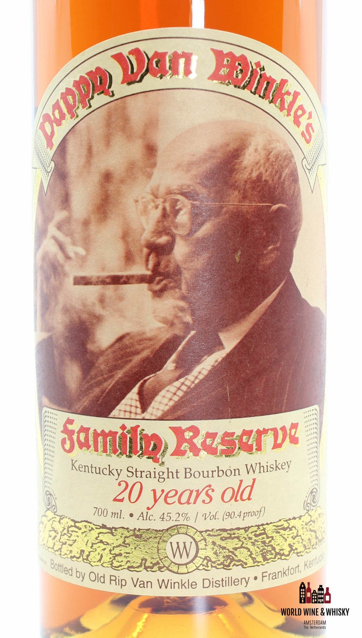 Pappy van Winkle's 20 Years Old - Family Reserve - Rode capsule en etiket 45,2% - 90,2 Proof 700ml