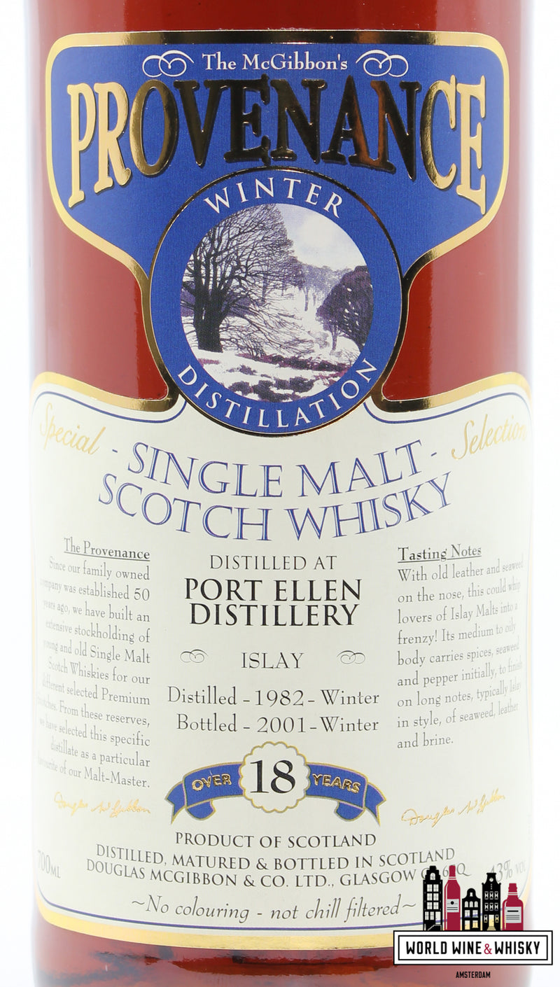 Port Ellen 18 jaar oud 1982 2001 winter - McGibbon's Herkomst - Douglas McGibbon 43% (gesloten distilleerderij)