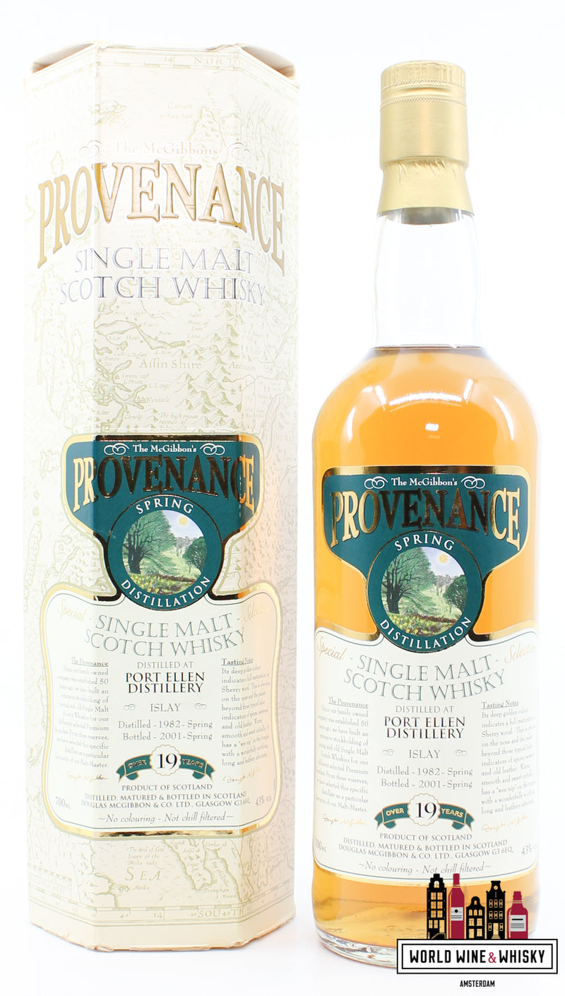 Port Ellen 19 jaar oud 1982 2001 Lente - McGibbon's Herkomst - Douglas McGibbon 43% (Gesloten distilleerderij)