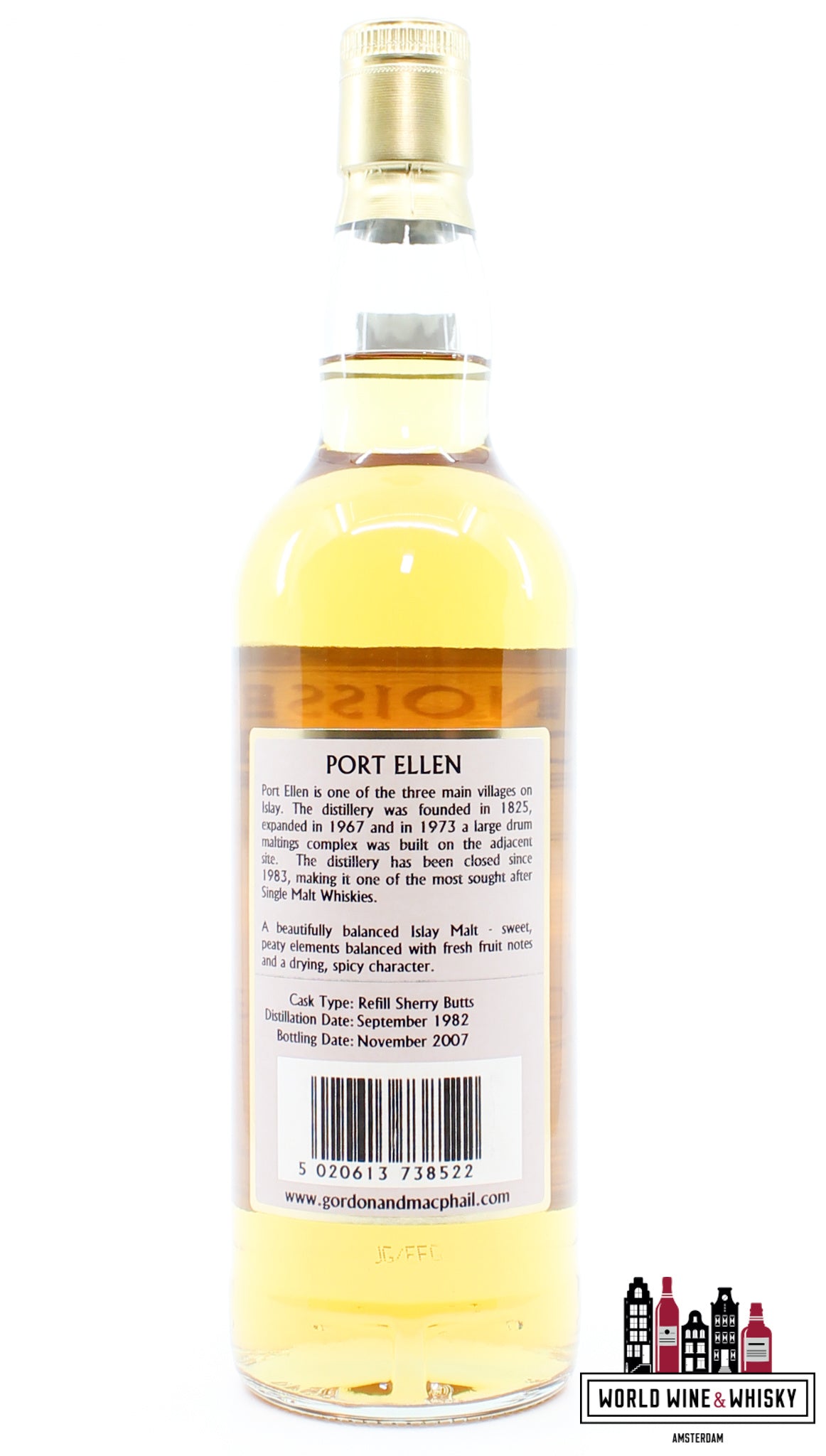 Port Ellen 25 jaar oud 1982 2007 Gordon &amp; MacPhail – Connoisseurs Choice 40% (gesloten distilleerderij)