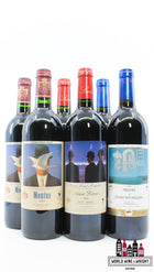 René Magritte 1995: 2x Chateau Montus 1995, 2x Chateau Liversan 1995 &amp; 2x Prélude à Grand Puy Ducasse 1995 (6 flessen in OWC)