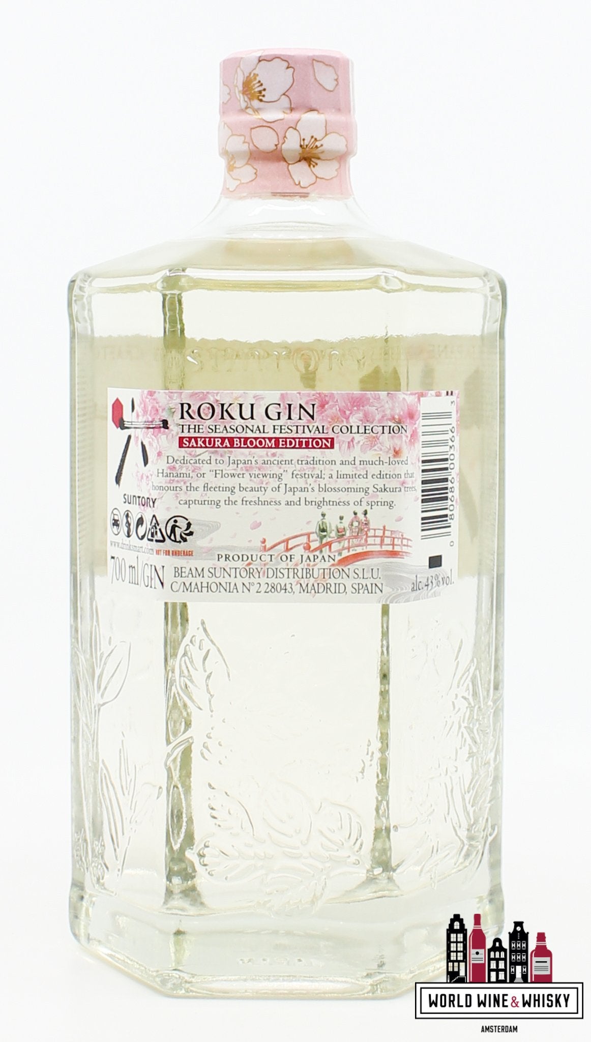 Roku Gin - Sakura Bloom Edition 6 - De seizoensfestivalcollectie - De Japanse ambachtelijke gin (Suntory) 43%