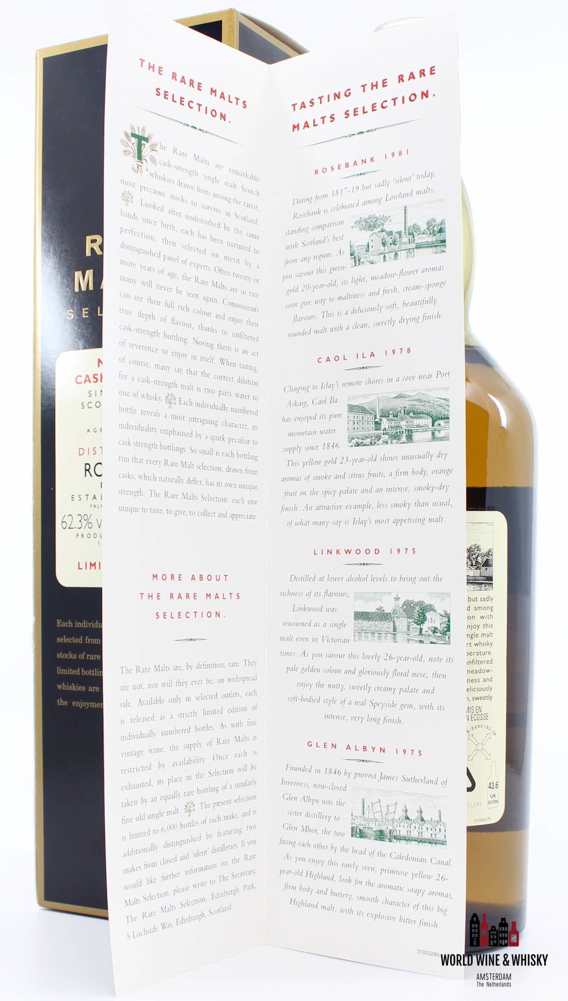 Rosebank 20 Years Old 1981 2002 Rare Malts Selection 62,3% in kartonnen doos (uit productie genomen)