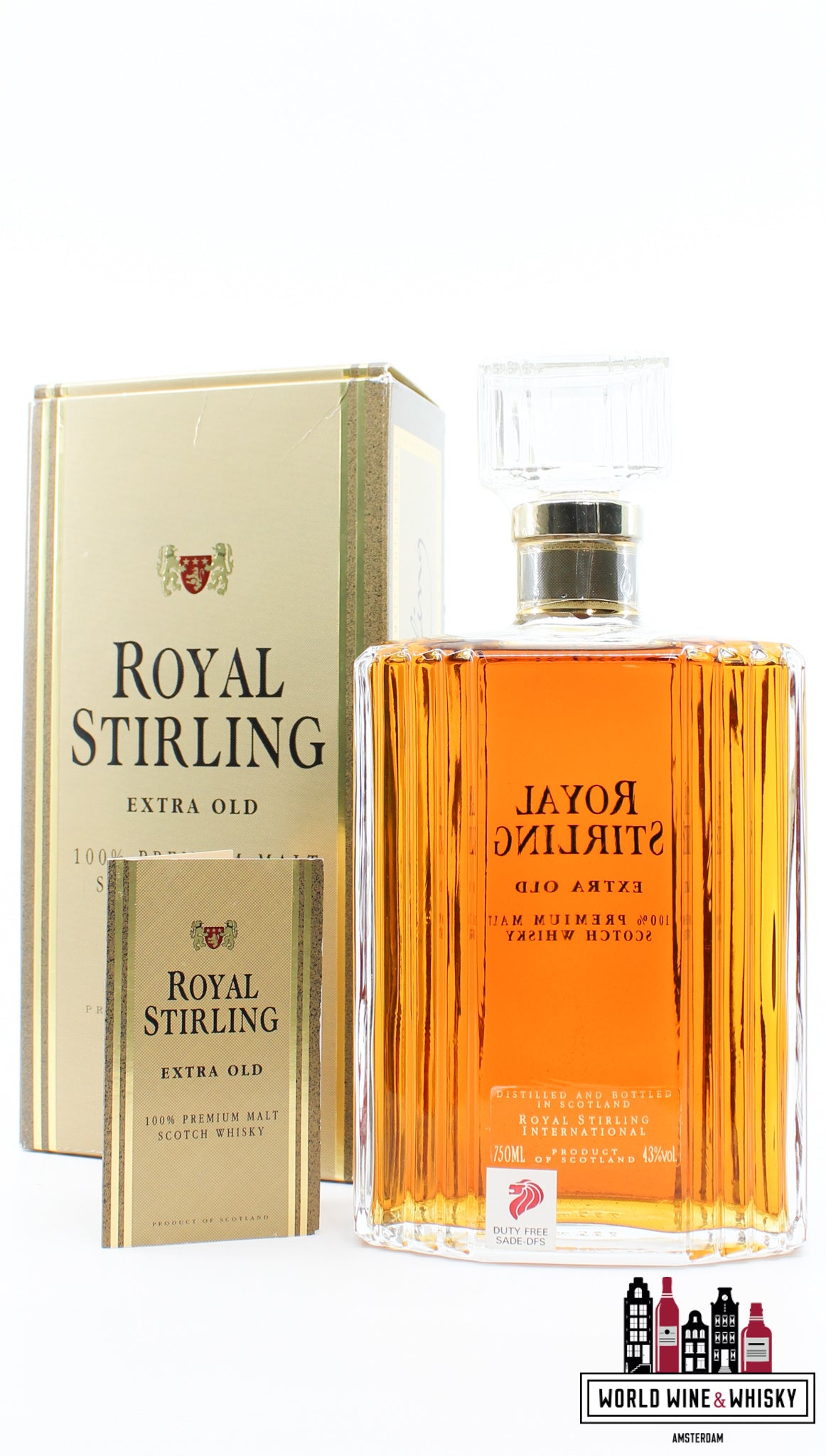 Royal Stirling Extra Old - Limited Edition 43% 750ml (Kristallen Karaf - 22 karaats goud)