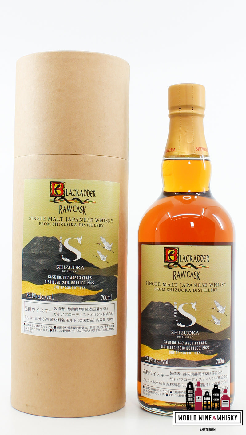 Shizuoka 3 Years Old 2018 2022 - Glover Collection - Blackadder - Cask 637 - Tokyo Whisky Festival 2022 62,1% (1 van 236)