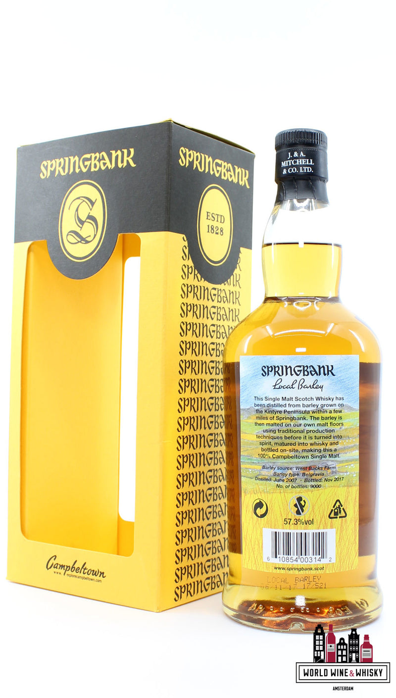 Springbank 10 jaar oud 2007 2017 - Lokale gerst 57,3% (1 van 9000)