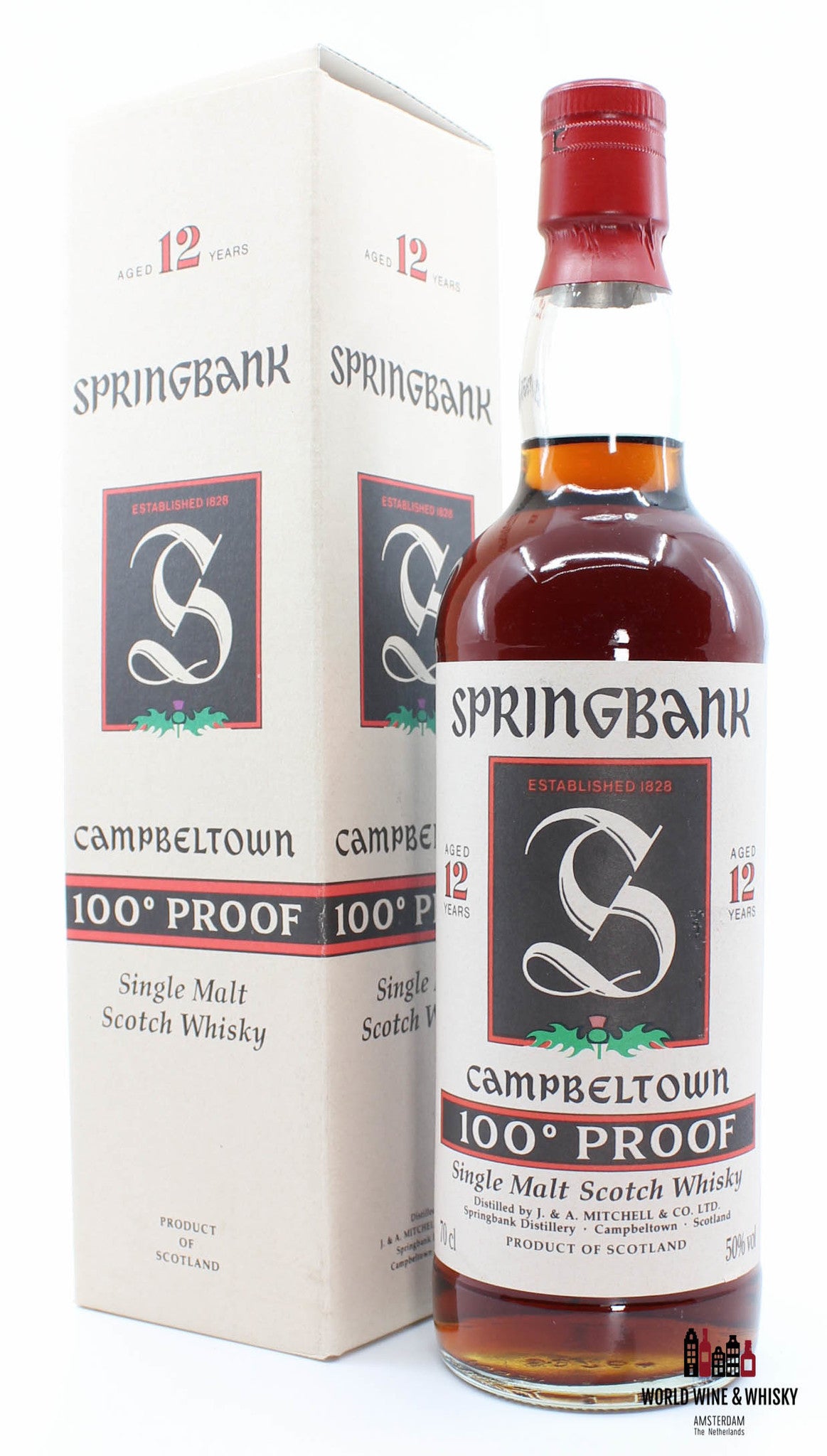 Springbank 12 Years Old 100° Proof Groene Distel 50% 700ml (in kartonnen doos)