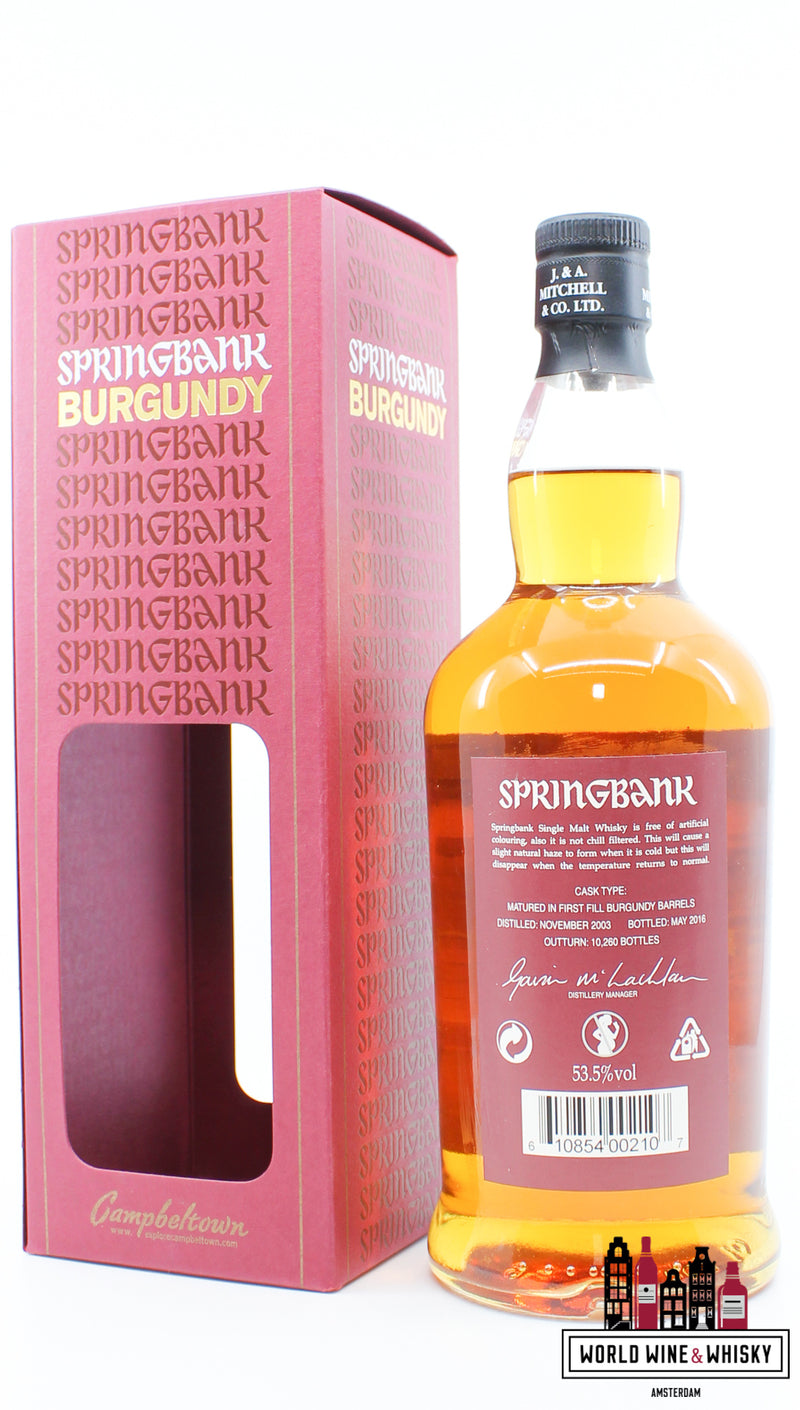 Springbank 12 jaar oud 2003 2016 - Bourgondië 53,5% (1 van 10260)
