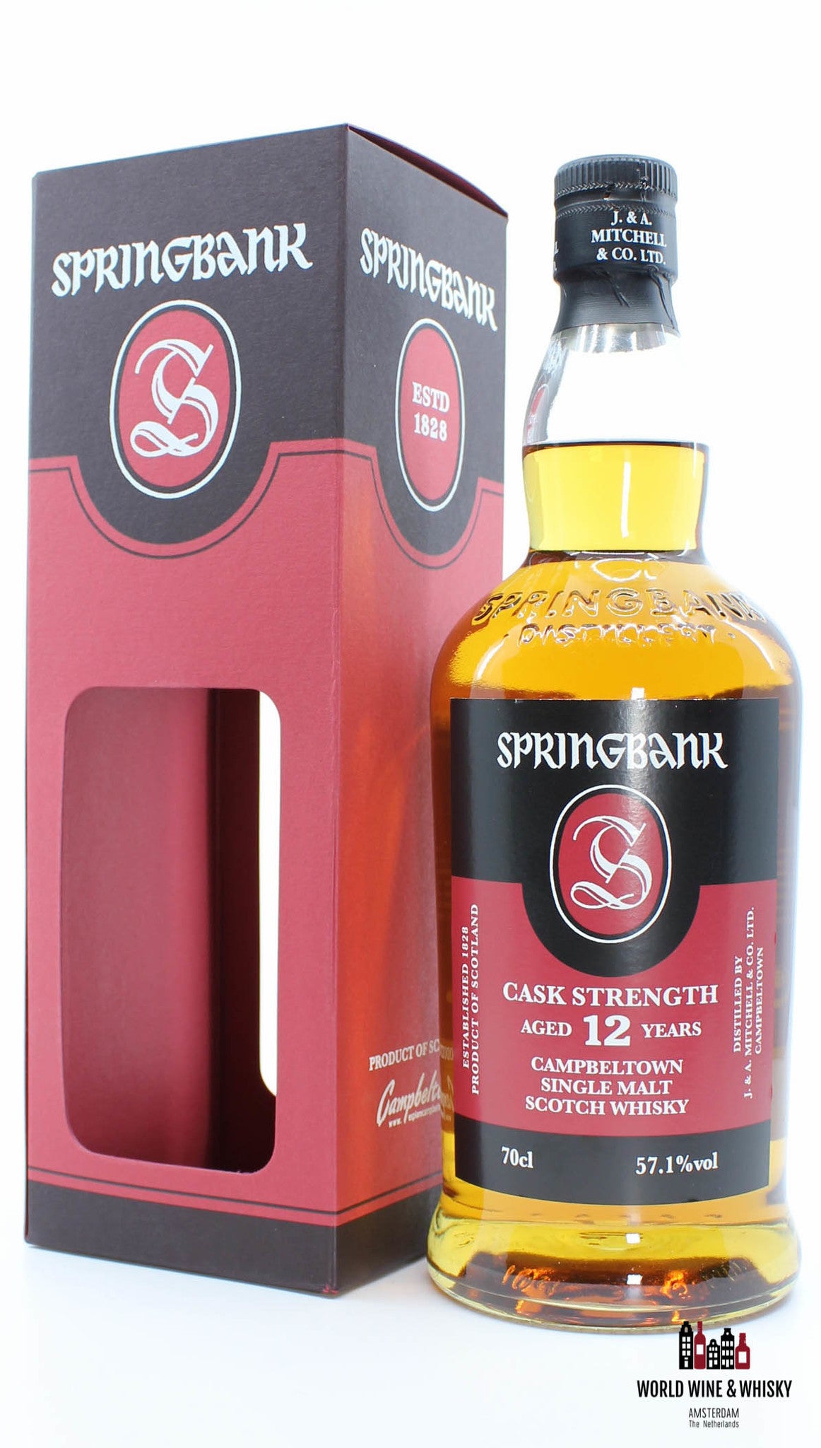 Springbank 12 jaar oud 2019 57,1% (rood label en doos)