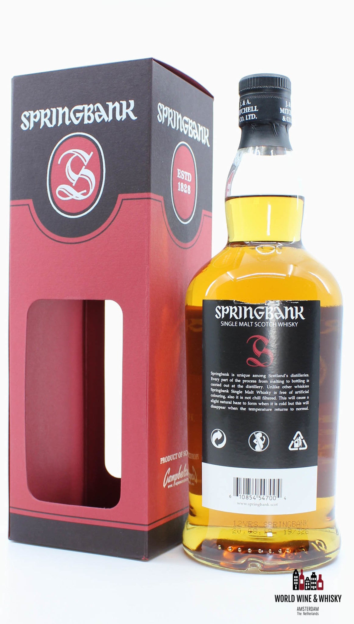 Springbank 12 jaar oud 2019 57,1% (rood label en doos)