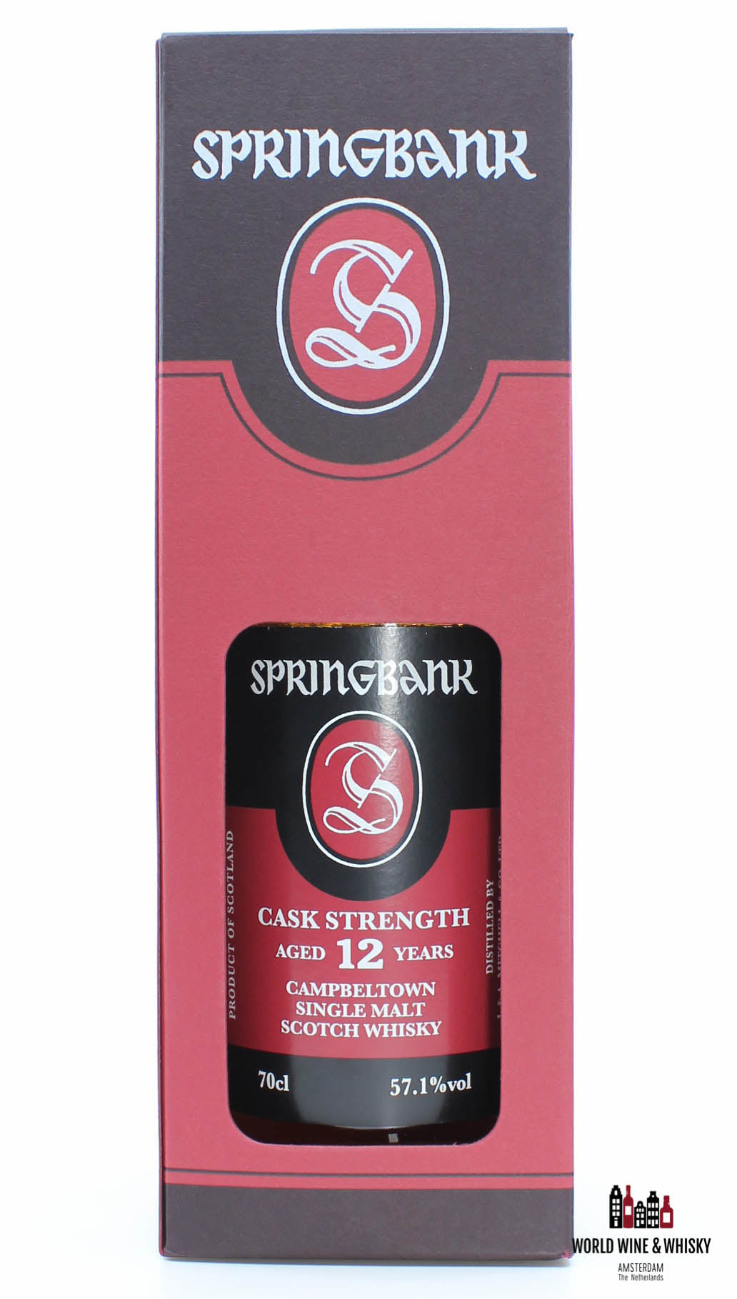 Springbank 12 jaar oud 2019 57,1% (rood label en doos)