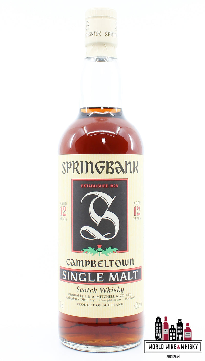 Springbank 12 Years Old "Single Malt" Groene Distel 46% (Crème Capsule)