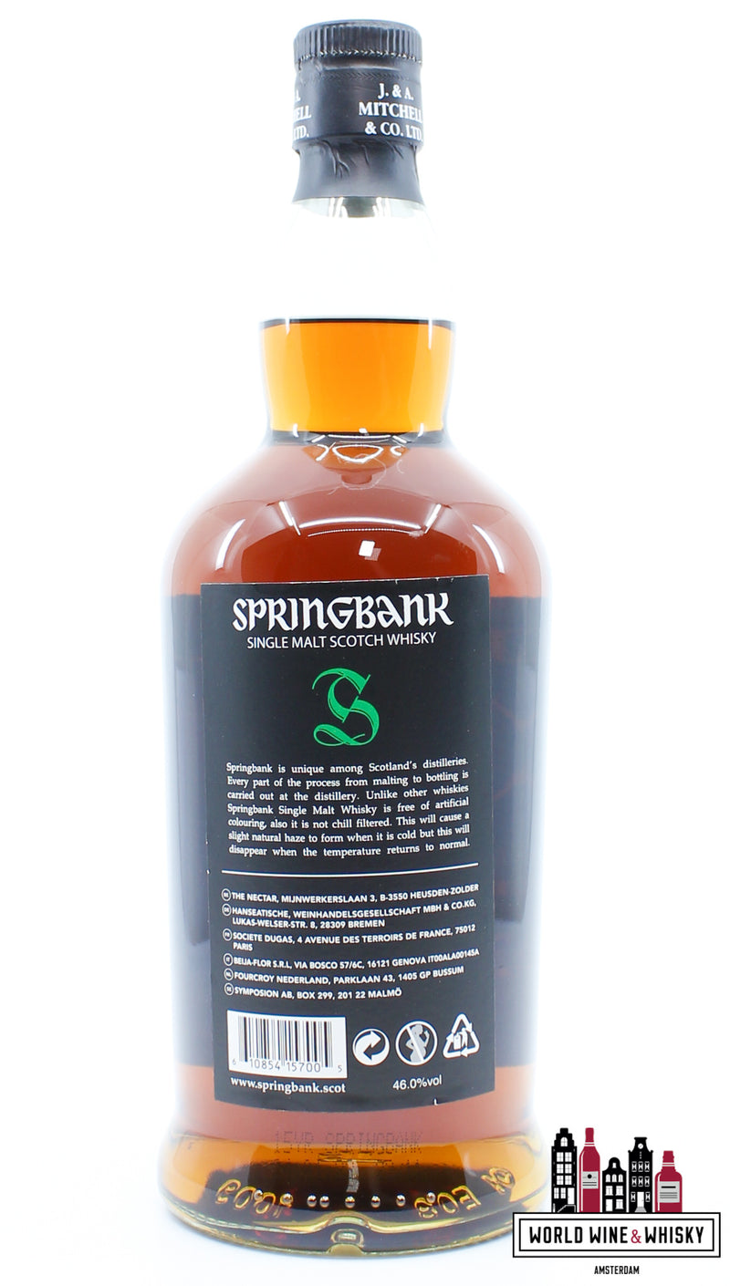 Springbank 15 Years Old 2022 - Groen/Zwarte Editie (januari) 46%