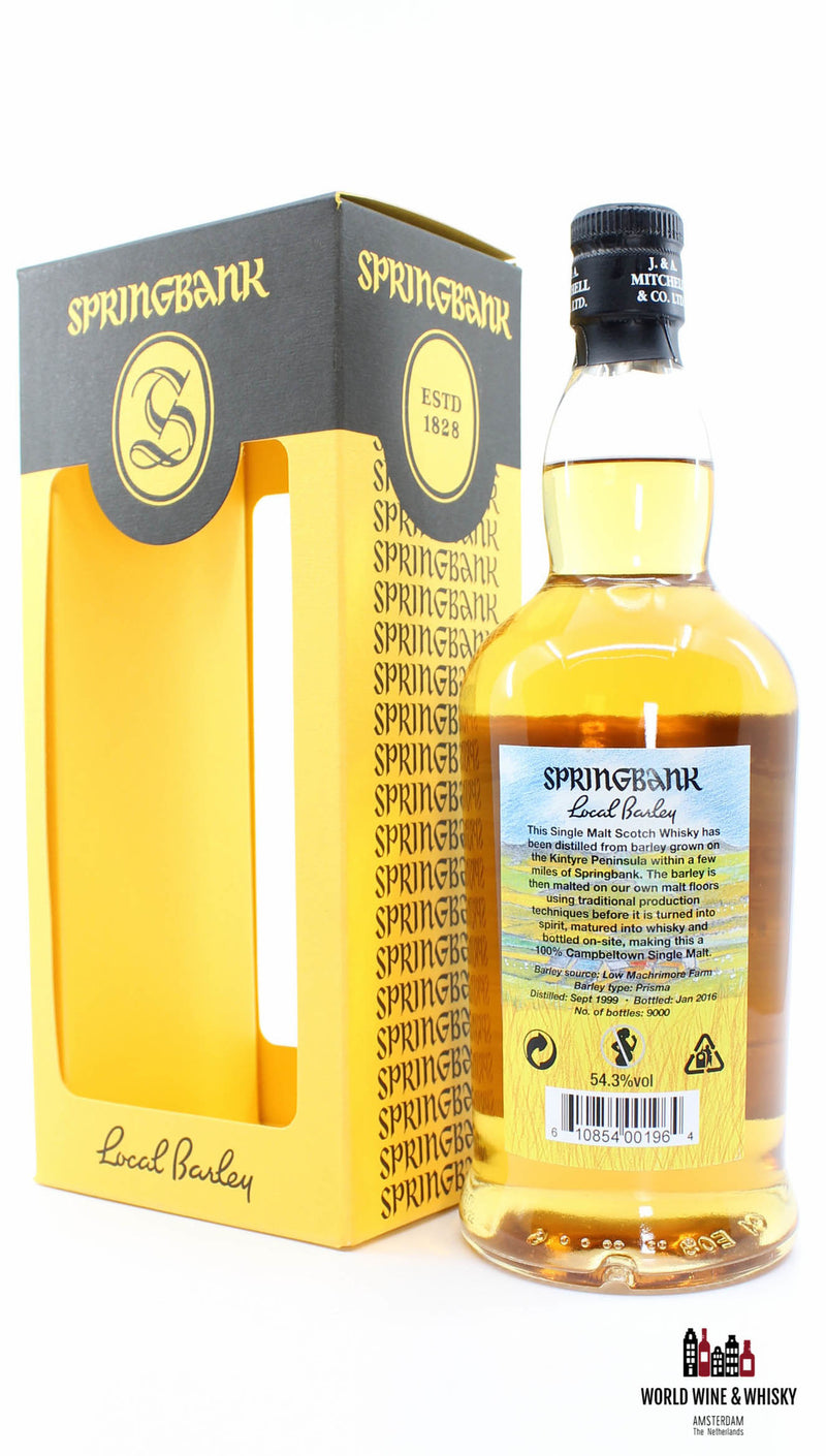 Springbank 16 jaar oud 1999 2016 - Lokale gerst 54,3% (1 van 9000)