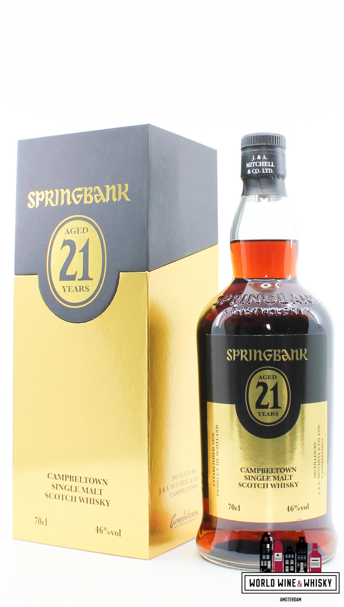 Springbank 21 Years Old 2020 - Limited Edition - Zwart/Gouden Editie 46% (1 van 3300)