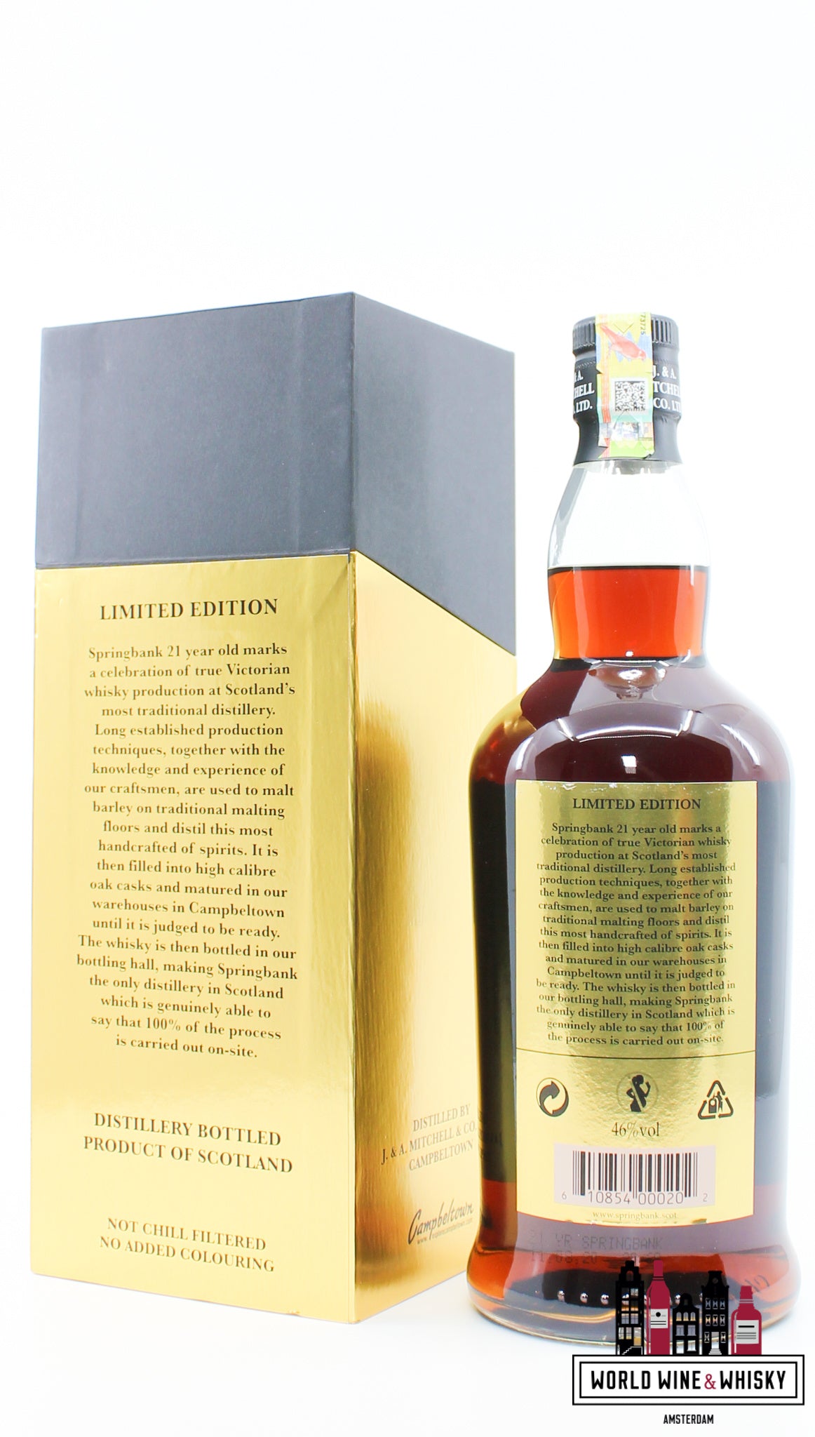 Springbank 21 Years Old 2020 - Limited Edition - Zwart/Gouden Editie 46% (1 van 3300)