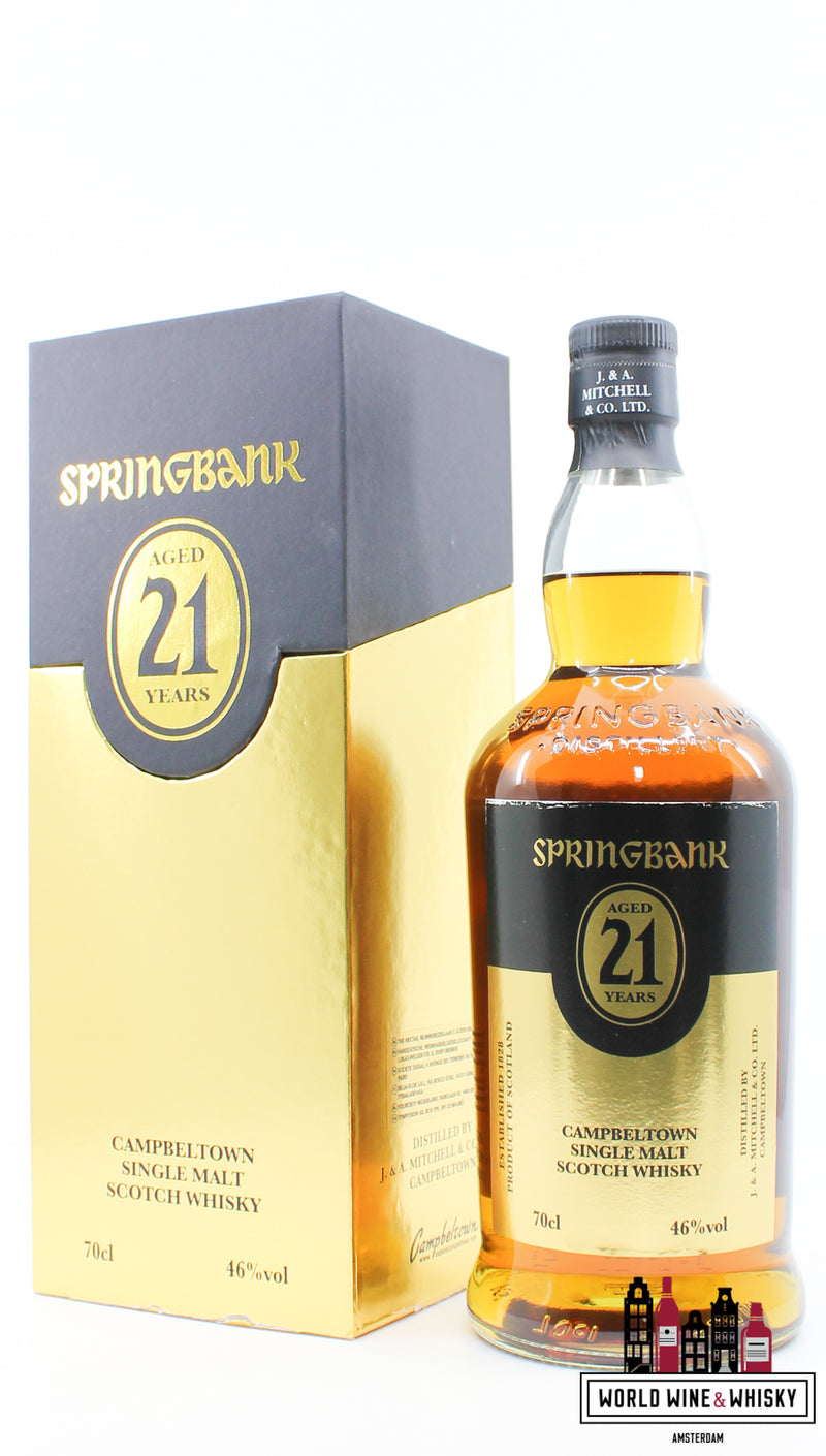 Springbank 21 Years Old 2021 - Limited Edition - Zwart/Gouden Editie 46% (1 van 3600) - Marge