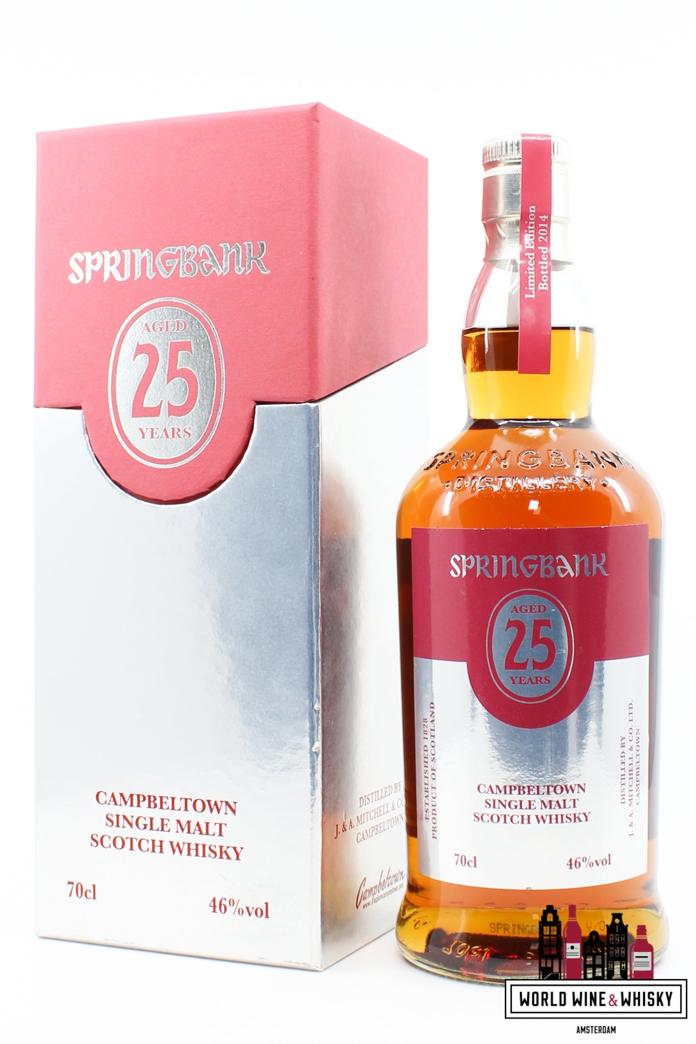 Springbank 25 Years Old 2014 - Limited Edition - Rood/Zilveren Editie 46% (1 van 1200)