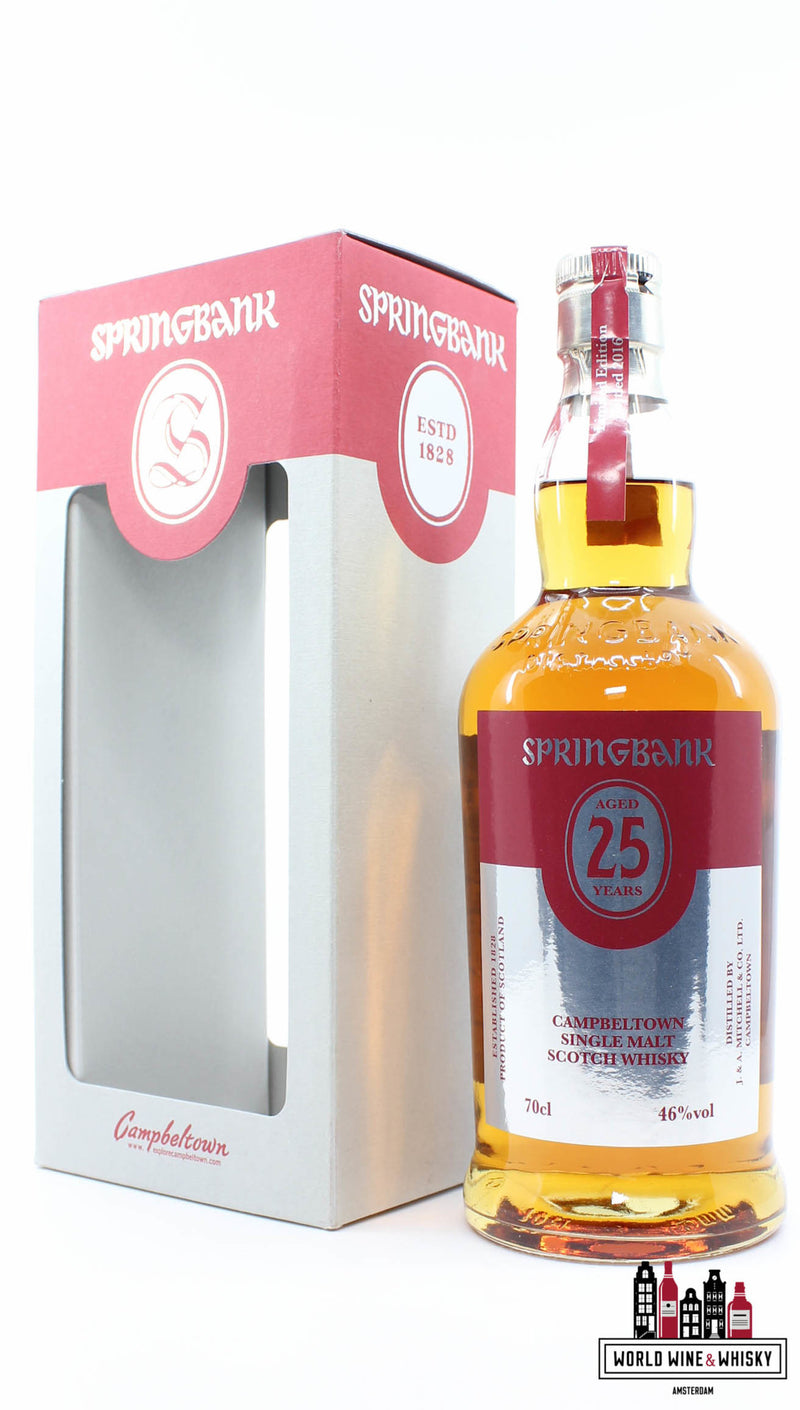Springbank 25 Years Old 2016 Limited Edition - Rood/Zilveren Editie 46% (1 van 900)